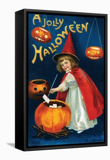 Jolly Hallowe'en-Ellen M. Clapnoddle-Framed Stretched Canvas