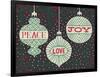 Jolly Holiday Ornaments Peace Love Joy-Michael Mullan-Framed Art Print