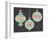 Jolly Holiday Ornaments Peace Love Joy-Michael Mullan-Framed Art Print