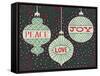 Jolly Holiday Ornaments Peace Love Joy-Michael Mullan-Framed Stretched Canvas