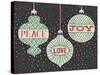 Jolly Holiday Ornaments Peace Love Joy-Michael Mullan-Stretched Canvas