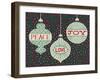 Jolly Holiday Ornaments Peace Love Joy-Michael Mullan-Framed Art Print