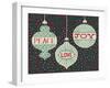 Jolly Holiday Ornaments Peace Love Joy-Michael Mullan-Framed Art Print