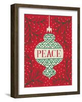 Jolly Holiday Ornaments Peace-Michael Mullan-Framed Art Print