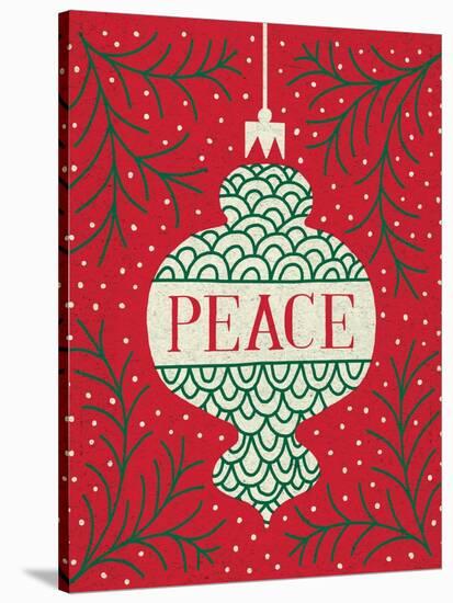 Jolly Holiday Ornaments Peace-Michael Mullan-Stretched Canvas