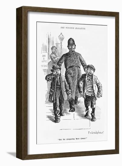 Jolly Plump Police Constable and His Tearful Prisoners-Percy Bradshaw-Framed Art Print