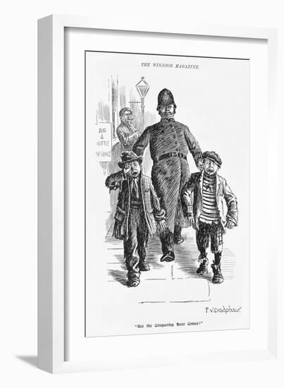 Jolly Plump Police Constable and His Tearful Prisoners-Percy Bradshaw-Framed Art Print