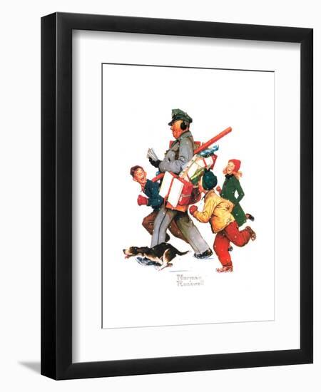 Jolly Postman-Norman Rockwell-Framed Giclee Print