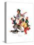 Jolly Postman-Norman Rockwell-Stretched Canvas