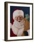 Jolly Saint Nick with Starry Night-Walt Johnson-Framed Art Print