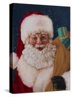 Jolly Saint Nick with Starry Night-Walt Johnson-Stretched Canvas