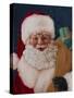 Jolly Saint Nick with Starry Night-Walt Johnson-Stretched Canvas