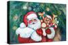 Jolly Santa-Kathleen Parr McKenna-Stretched Canvas