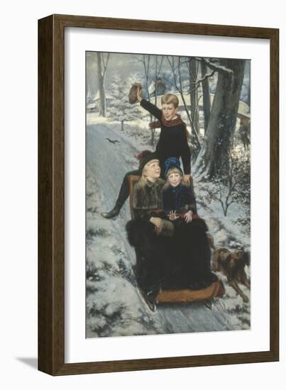 Jolly Sleigh Ride, c.1884-Frans De Wilde-Framed Giclee Print