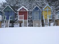 Beach Huts in the Snow at Wells Next the Sea, Norfolk, England-Jon Gibbs-Photographic Print