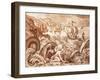 Jonah and the Whale Illustration from a Bible-Mattaus II Merian-Framed Giclee Print