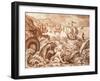 Jonah and the Whale Illustration from a Bible-Mattaus II Merian-Framed Giclee Print