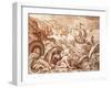 Jonah and the Whale Illustration from a Bible-Mattaus II Merian-Framed Giclee Print