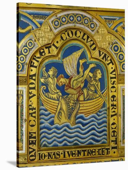 Jonah and the Whale, Verdun Altar, Begun 1181, Enamel-Nicholas of Verdun-Stretched Canvas