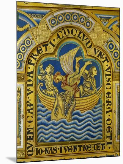 Jonah and the Whale, Verdun Altar, Begun 1181, Enamel-Nicholas of Verdun-Mounted Giclee Print