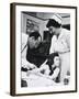 Jonas E. Salk Inoculating Child with Polio Vaccine He Developed, Ca. 1955-null-Framed Photo