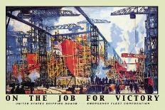 On the Job for Victory, c.1918-Jonas Lie-Art Print