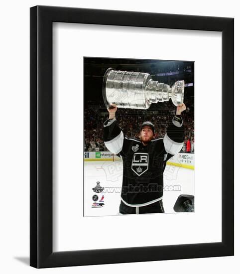 Jonathan Quick with the Stanley Cup Trophy after Winning Game 6 of the 2012 Stanley Cup Finals-null-Framed Photographic Print