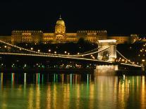 The Szechenyi Chain Bridge and the Royal Palace at Night, Budapest, Hungary-Jonathan Smith-Photographic Print