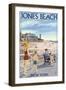 Jones Beach Scene, New York-Lantern Press-Framed Art Print