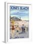 Jones Beach Scene, New York-Lantern Press-Framed Art Print