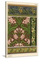 Jonquil, Narcissus jonquilla, as design motif in wallpaper and fabric patterns-null-Stretched Canvas