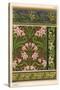 Jonquil, Narcissus jonquilla, as design motif in wallpaper and fabric patterns-null-Stretched Canvas