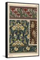 Jonquil, Narcissus jonquilla, as design motif in wallpaper and fabric patterns.-null-Framed Stretched Canvas