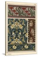 Jonquil, Narcissus jonquilla, as design motif in wallpaper and fabric patterns.-null-Stretched Canvas