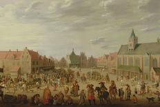 Peasants Merrymaking in a Village Street, 1646 (Oil on Canvas)-Joost Cornelisz Droochsloot-Framed Giclee Print