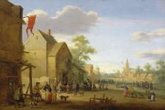 A Village Meeting with Figures Gathered in the Street, 1624-Joost Cornelisz. Droochsloot-Giclee Print