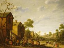 A Hawking Party halted beside the Edge of a Wood, 1629-Joost Cornelisz Droochsloot-Stretched Canvas