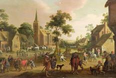 Peasants Merrymaking in a Village Street, 1646 (Oil on Canvas)-Joost Cornelisz Droochsloot-Framed Giclee Print