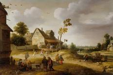 A Village Landscape with Peasants, 16Th-17Th Century (Oil on Oak Panel)-Joost Cornelisz Droochsloot-Giclee Print
