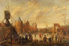 Travellers, Beggars and Horse Copers in a Village, 1633 oil onpanel-Joost Cornelisz. Droochsloot-Stretched Canvas