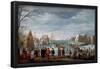 Joost Cornelisz Droochsloot / 'Winter Landscape with Skaters', 1629, Dutch School, Oil on canvas...-JOOST CORNELISZ. DROOCHSLOOT-Framed Poster