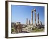 Jordan, Amman, the Citadel. the Ruins of the Temple of Hercules-Nigel Pavitt-Framed Photographic Print