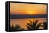 Jordan, Dead Sea. Sunset over the Dead Sea with the Mountains of Israel Beyond.-Nigel Pavitt-Framed Stretched Canvas