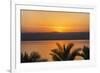 Jordan, Dead Sea. Sunset over the Dead Sea with the Mountains of Israel Beyond.-Nigel Pavitt-Framed Photographic Print