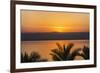 Jordan, Dead Sea. Sunset over the Dead Sea with the Mountains of Israel Beyond.-Nigel Pavitt-Framed Photographic Print