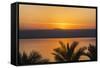 Jordan, Dead Sea. Sunset over the Dead Sea with the Mountains of Israel Beyond.-Nigel Pavitt-Framed Stretched Canvas