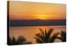 Jordan, Dead Sea. Sunset over the Dead Sea with the Mountains of Israel Beyond.-Nigel Pavitt-Stretched Canvas