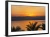 Jordan, Dead Sea. Sunset over the Dead Sea with the Mountains of Israel Beyond.-Nigel Pavitt-Framed Photographic Print