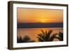 Jordan, Dead Sea. Sunset over the Dead Sea with the Mountains of Israel Beyond.-Nigel Pavitt-Framed Photographic Print