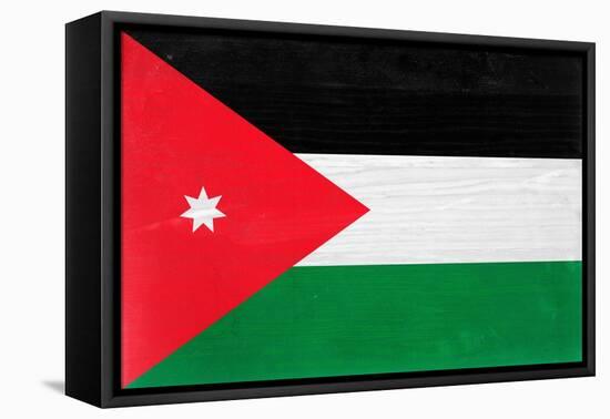 Jordan Flag Design with Wood Patterning - Flags of the World Series-Philippe Hugonnard-Framed Stretched Canvas